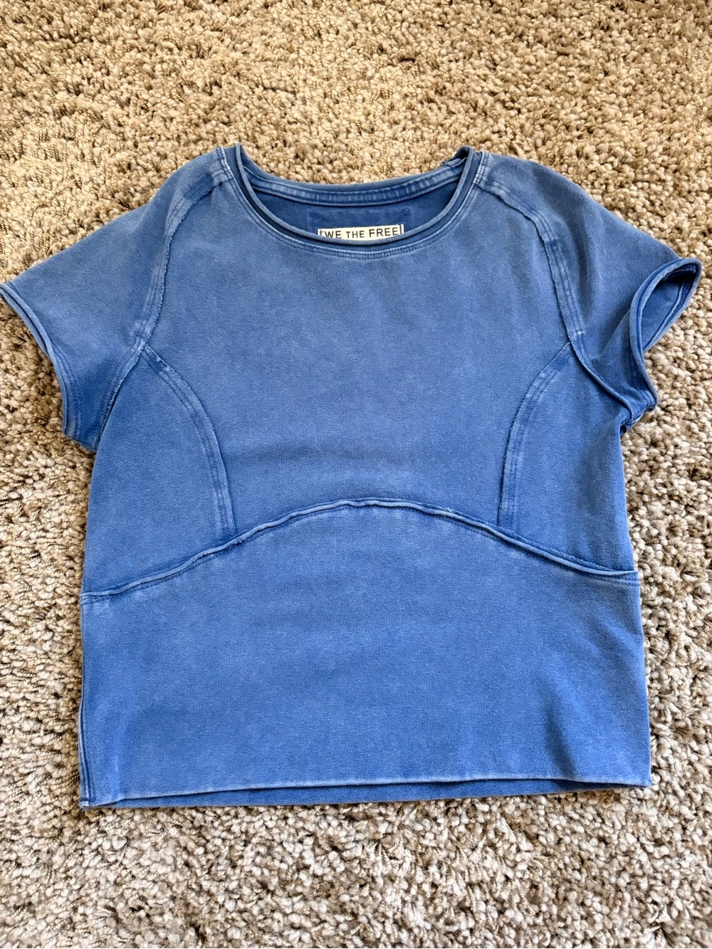 We The Free Protagonist Cropped Cap Sleeve Tee - Twilight Blue